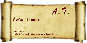 Ávéd Tímea névjegykártya